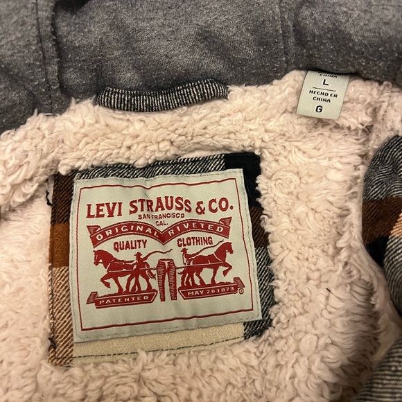 Levi's Sherpa lined multi plaid shirt jacket - Picture 3 of 5